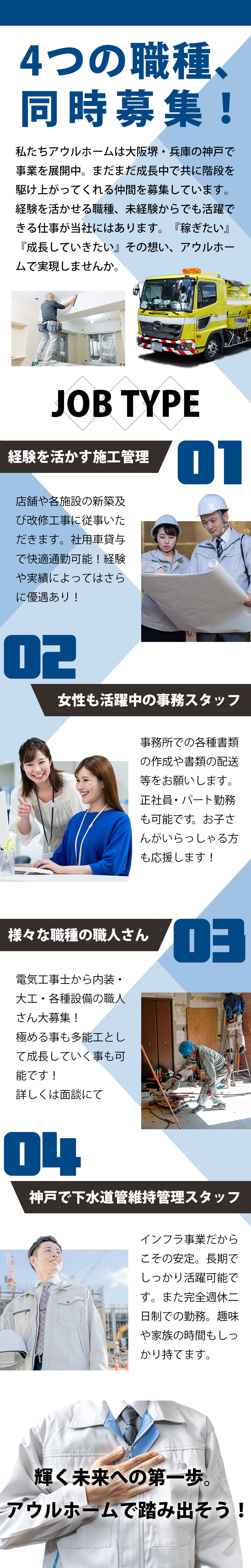 【現場スタッフ(電気・内装・大工・設備等)　求人募集】-堺市北区-　幅広い技術が習得可能!多能工として成長可能です