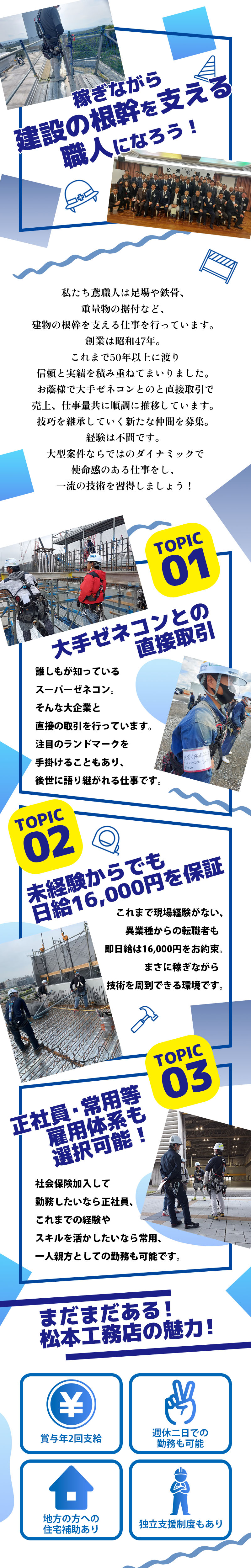【鍛冶・鳶工　求人募集】　-大阪市淀川区-　1次請けだからこそのやりがいと強みがあります